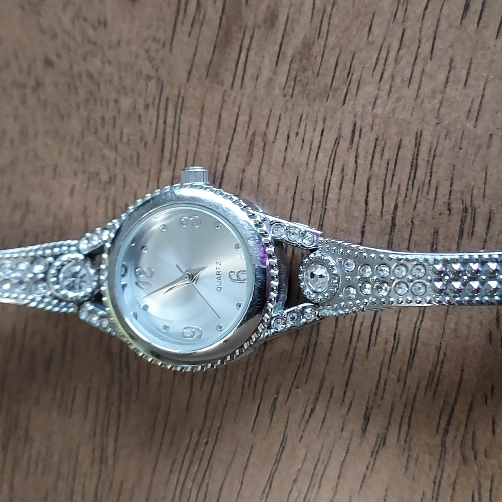 Ladies watch with rhinestones